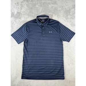 Under Armour Shirt Mens Small Blue Striped The Playoff Polo